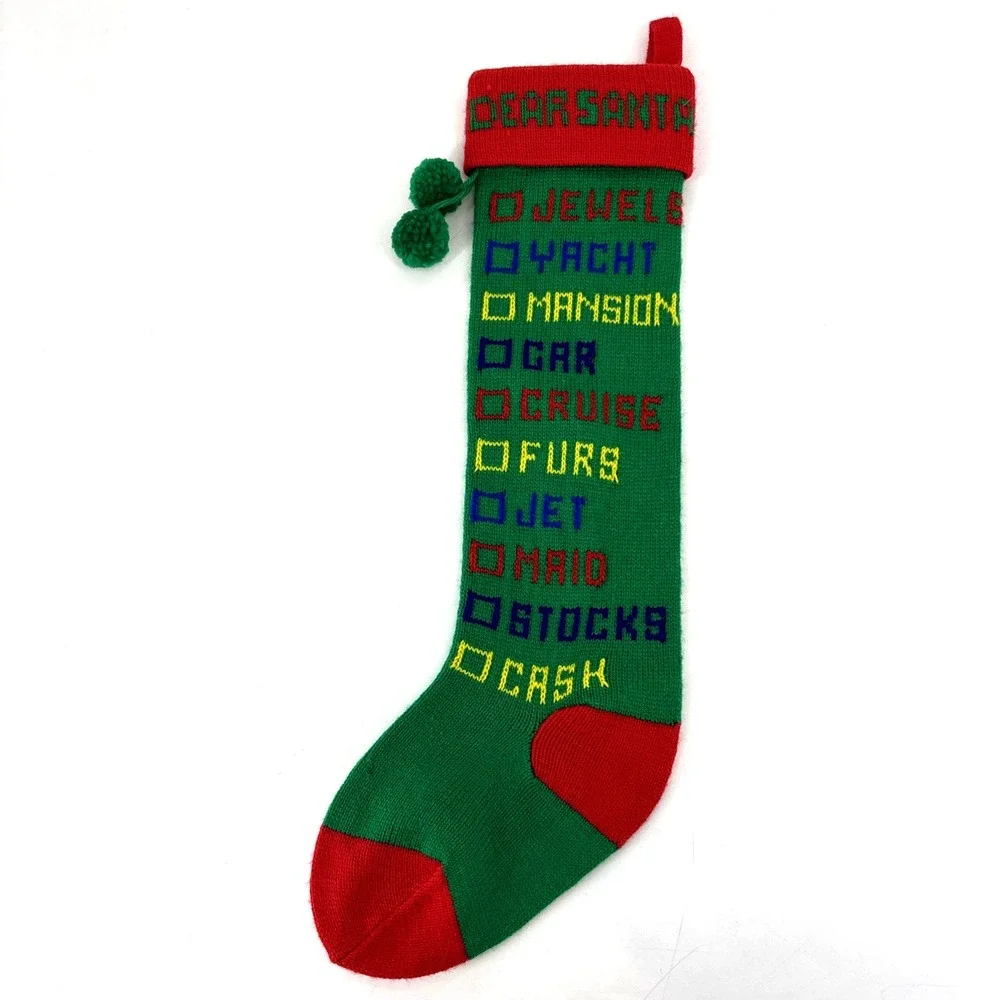 Dept 56 Dear Santa Checklist Knit Christmas Stocking 21
